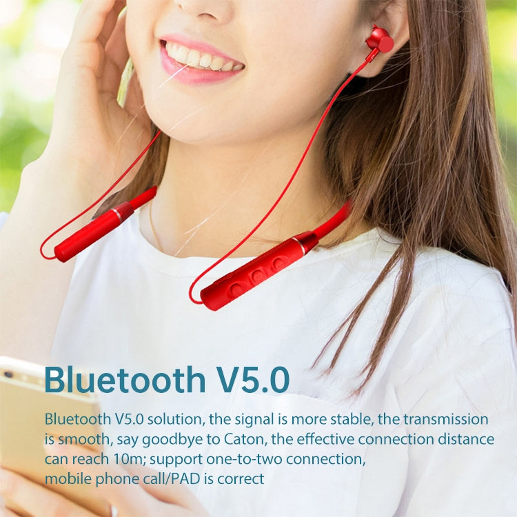 Casque de sport sans fil Bluetooth 5.0 monté sur le cou d'origine Lenovo QE03 avec fonction de contrôle magnétique et filaire (noir)