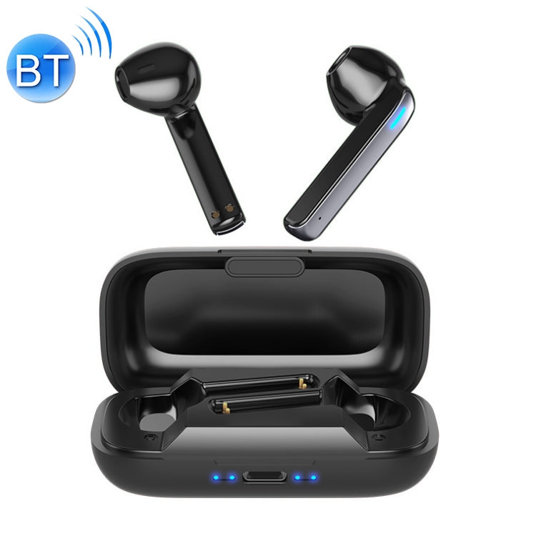 Écouteur Bluetooth SEMI-IN-EAR BQ02 TWS avec boîtier de charge et voyant lumineux Prend en charge les appels HD et l'assistant vocal intelligent (Noir)
