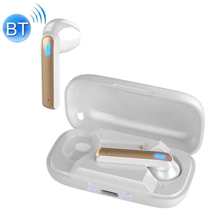 BQ02 TWS SEMI-IN-EAR Écouteur Bluetooth avec boîtier de charge et voyant lumineux Prend en charge les appels HD et l'assistant vocal intelligent (Blanc)