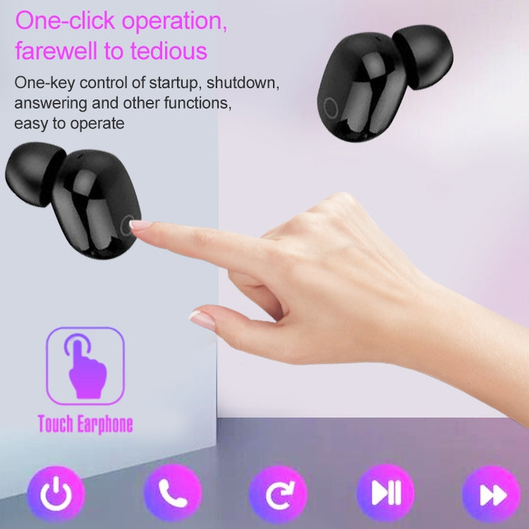 Casque Bluetooth sans fil DT-17 avec deux oreilles prenant en charge le toucher magnétique et la charge intelligente et le couplage automatique à la mise sous tension (rose)