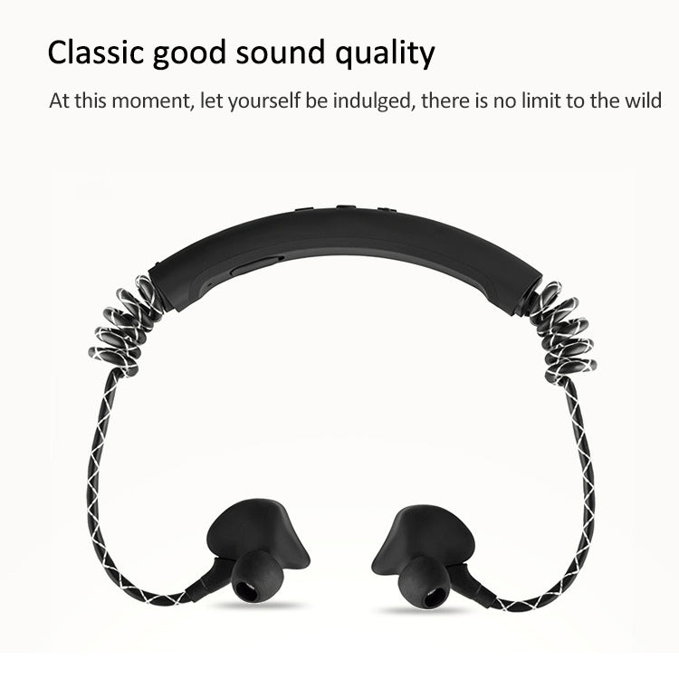 Écouteurs Bluetooth sport sans fil rétractables intra-auriculaires M12 pour écouteurs Apple (noir)
