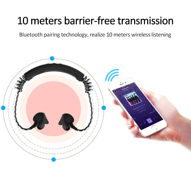 M12 In-Ear Retractable Wireless Sports Bluetooth Headphones for Apple Headphones (Black)