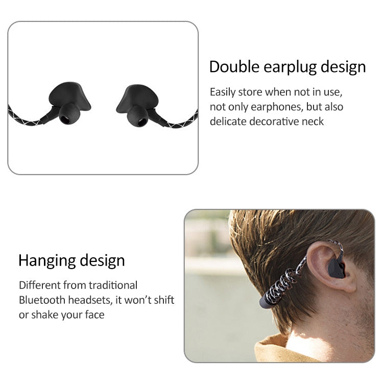 M12 In-Ear Retractable Wireless Sports Bluetooth Headphones for Apple Headphones (White)