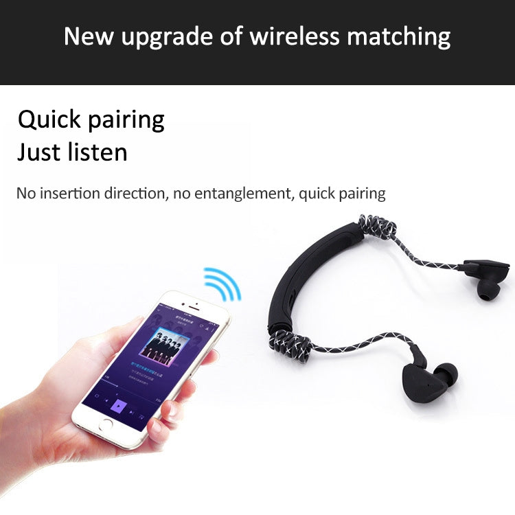 Écouteurs Bluetooth sport sans fil rétractables intra-auriculaires M12 pour écouteurs Apple (blanc)