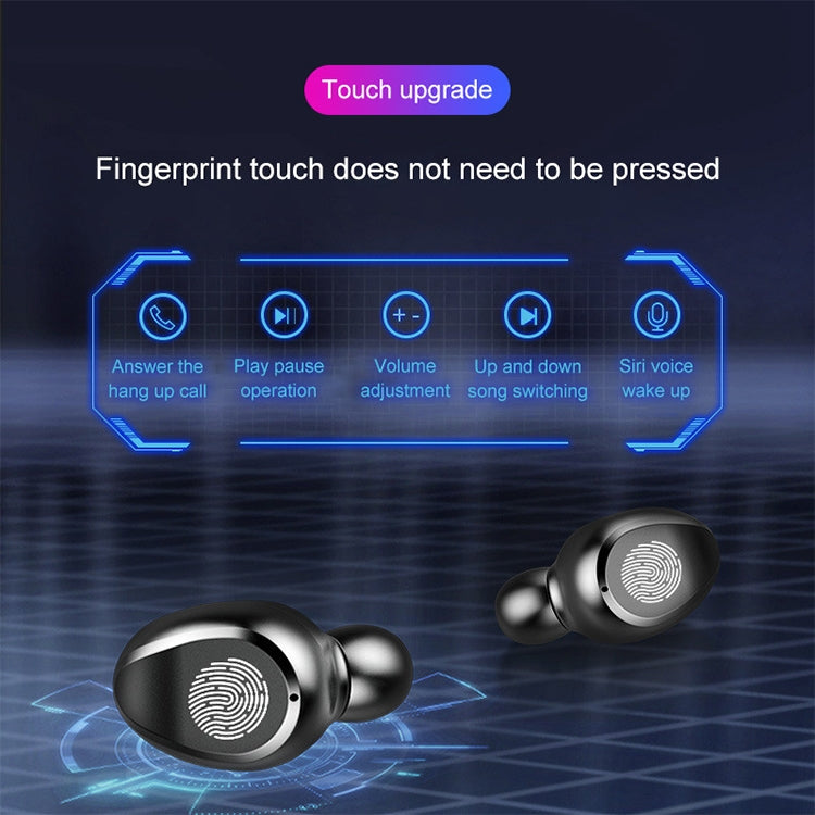F9 TWS V5.0 Touch Control Bi-Ear Wireless Bluetooth Headphones with Charging Case and Digital Display