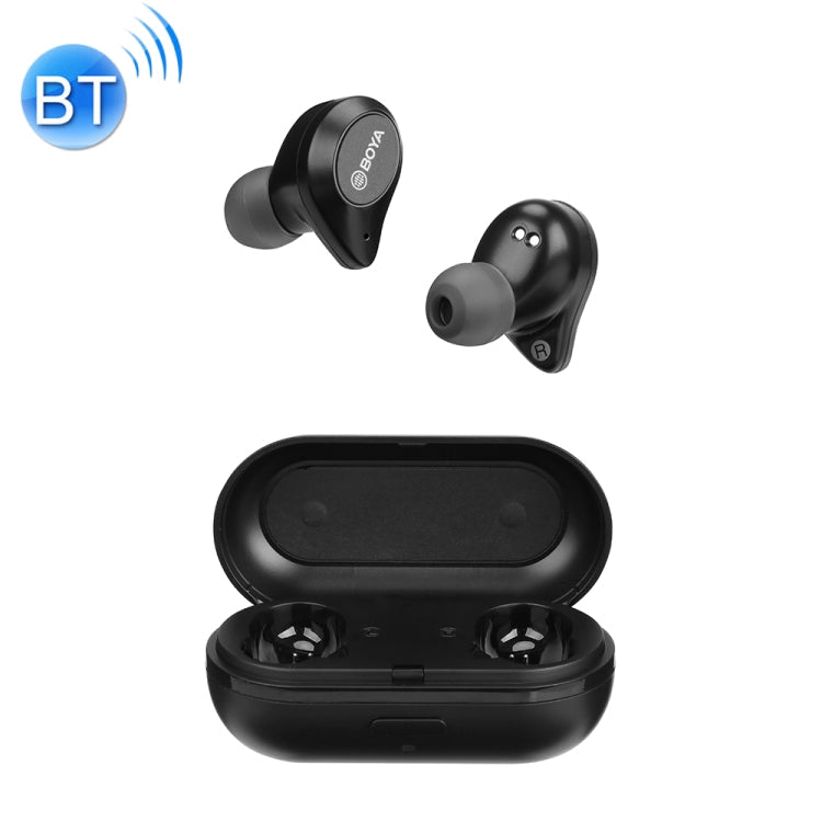 BOYA BY-AP1 Écouteurs sans fil véritables Écouteurs stéréo Bluetooth 5.0 (Noir)