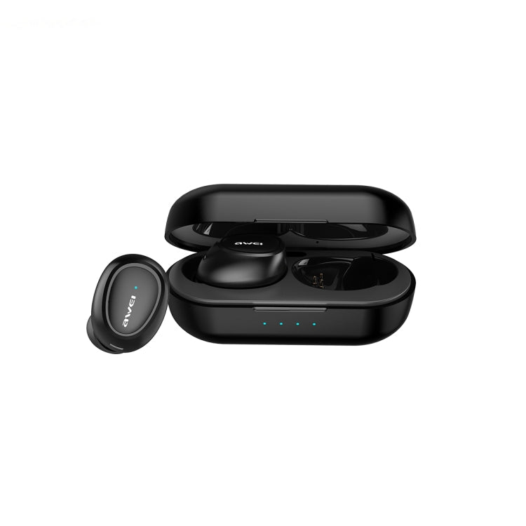Awei T6C Bluetooth 5.0 stéréo TWS sans fil Bluetooth écouteur bi-écouteur prise en charge de la fonction de charge sans fil (noir)