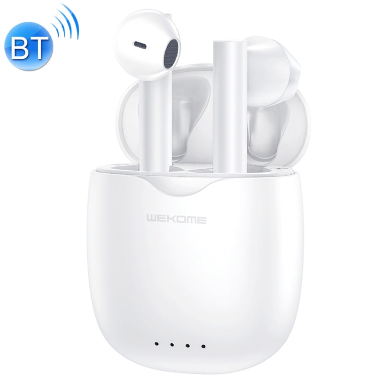 Écouteurs Bluetooth semi-intra-auriculaires stéréo sans fil WK V42 avec compartiment de charge (Blanc)
