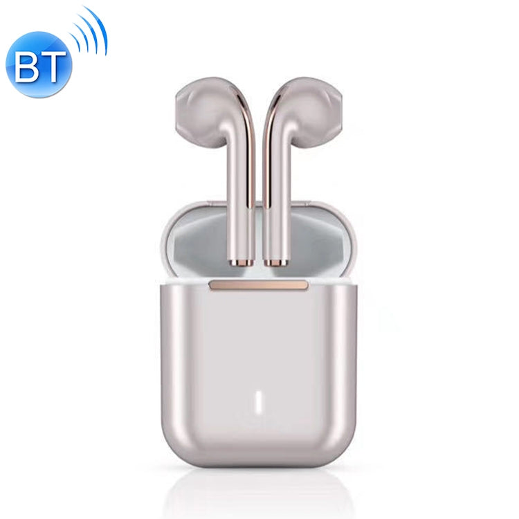 T G J18 Bluetooth 5.1 TWS Inalámbrico Bluetooth Auricular Bluetooth con caja de Carga (Oro Rosa)