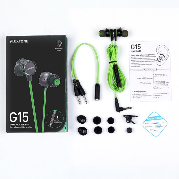 Plextone G15 Auriculares para juegos de 3.5 mm Stereo Magnético con Cable en la Oreja y Micrófono (Negro)