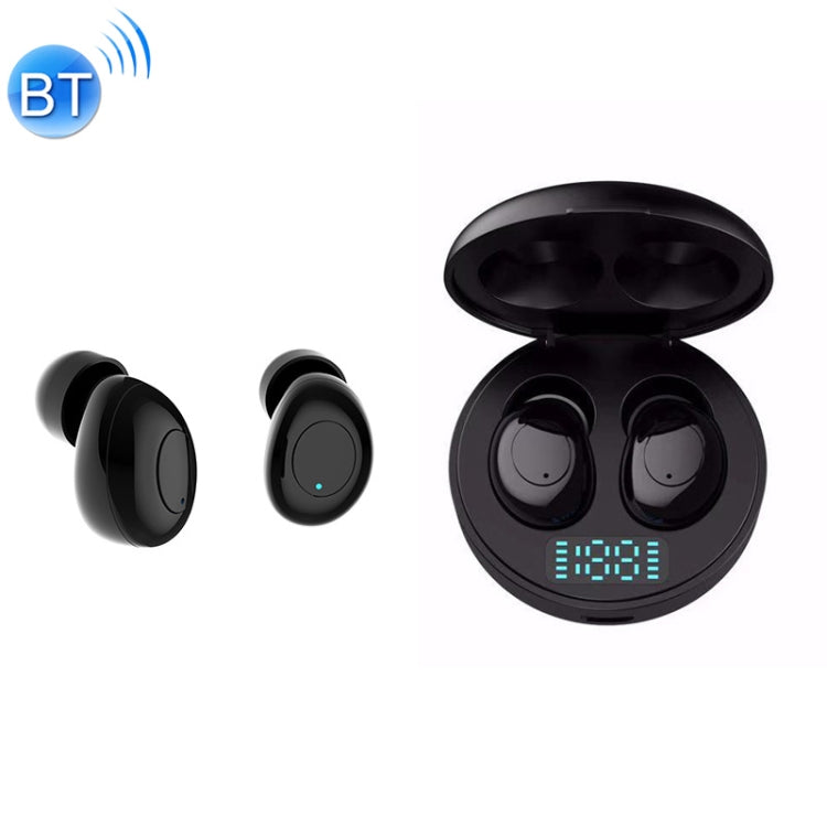 Auriculares Inalámbricos J1 TWS con Pantalla Digital Bluetooth V5.0 con caja de Carga LED (Negro)