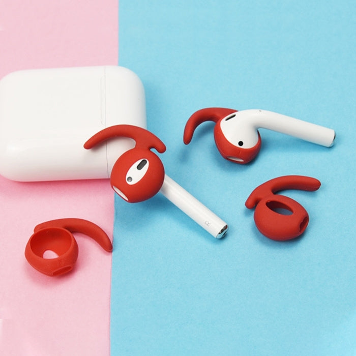 Écouteurs sans fil Bluetooth Écouteurs en silicone Écouteurs pour Apple AirPods 1/2 (Rouge)