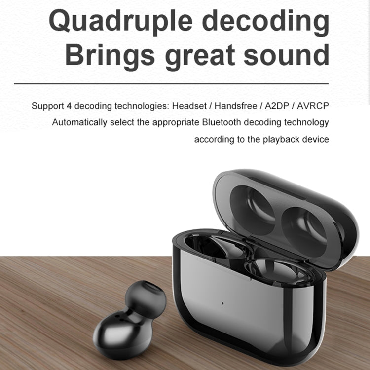 Oreillette Bluetooth sans fil Air-3 Bluetooth 5.0 de style professionnel avec étui de chargement (noir)