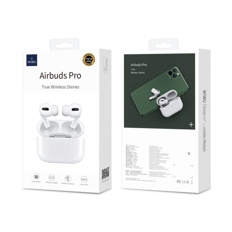 WIWU Airbuds Pro Capteur Optique Bluetooth 5.0 Véritable Écouteur Bluetooth Stéréo Sans Fil