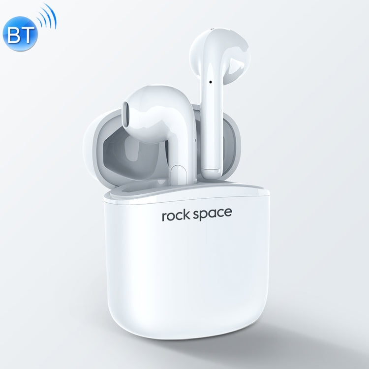 Rock Space EB100 TWS Bluetooth 5.0 Casque Bluetooth stéréo sans fil étanche (Blanc)