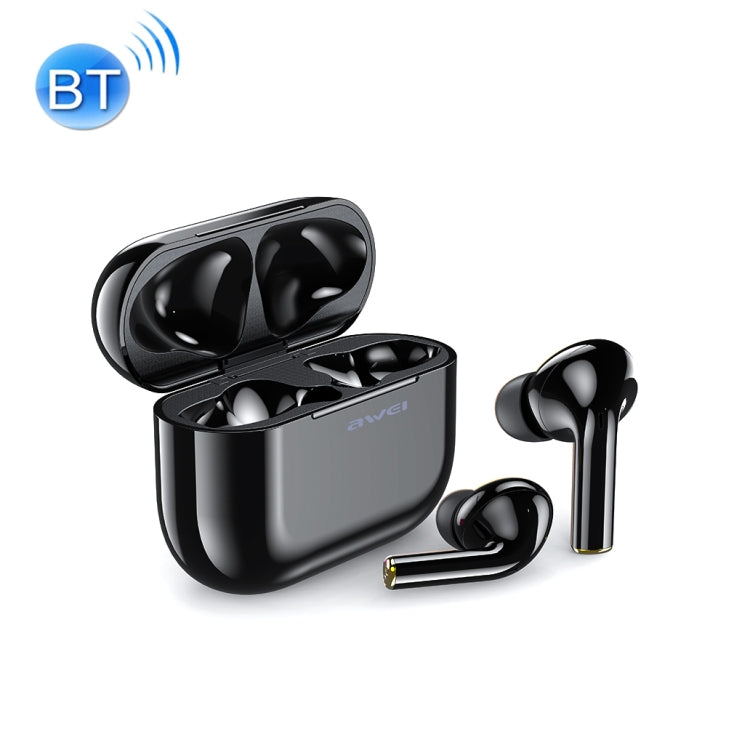 awei T29 Bluetooth V5.0 True Casque de sport sans fil avec étui de chargement (Noir)