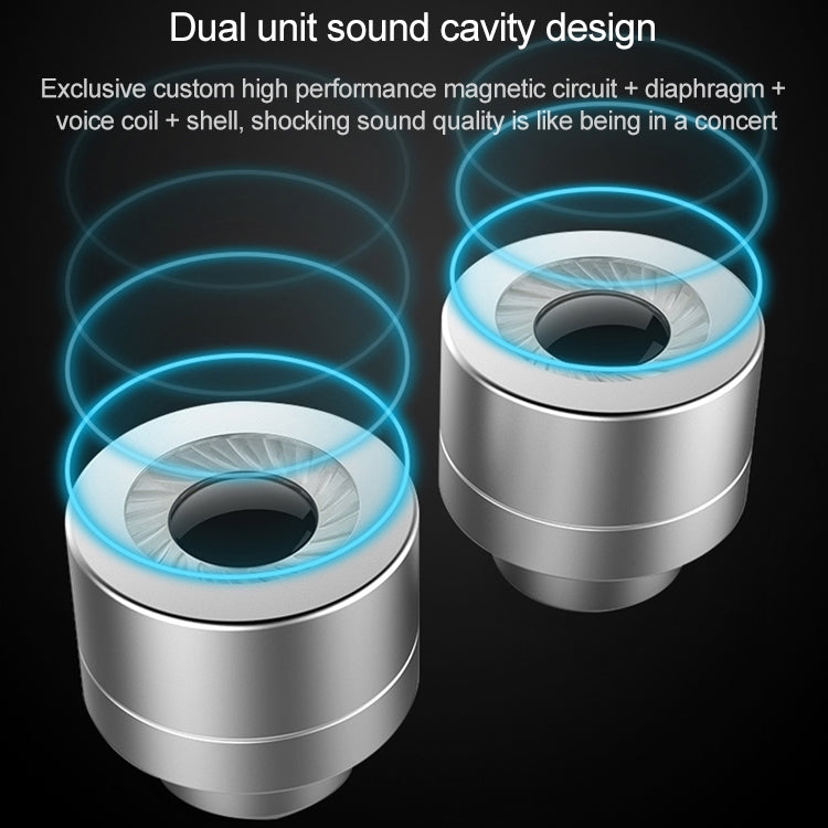 D12 1.2m Filaire In-Ear 3.5mm Interface Stéréo Filaire Contrôlé HIFI Casque Double Mouvement Boucle Musique Casque pour Jeux avec Emballage (Noir)