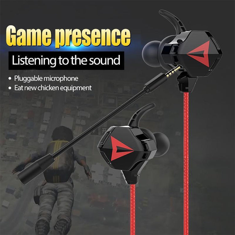 G5 1.2m Cable in Ear 3.5mm Stereo Interface Wired Controlled HIFI Headphones Video Game Mobile Gaming Headset with Mic (Black)