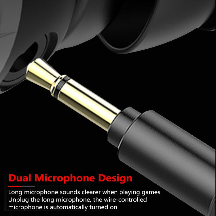 G12 1,2 m Filaire In-Ear Interface 3,5 mm Stéréo Filaire Contrôlé + Casque HIFI Amovible Jeu Vidéo Casque de Jeu Mobile avec Micro (Rouge)
