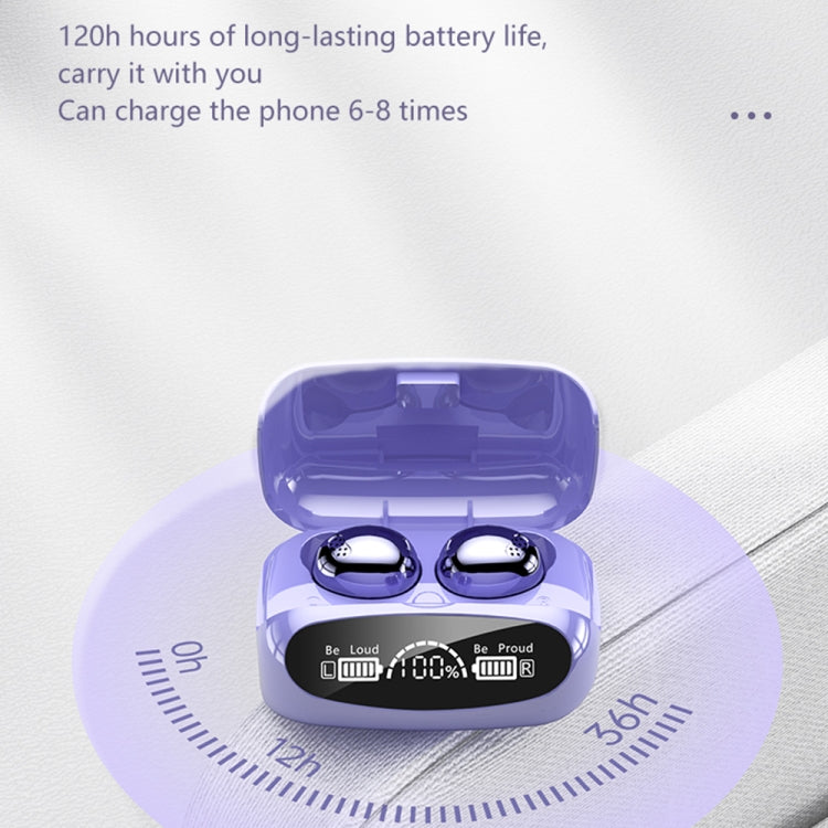 M32 IPX7 Galvanoplastie Miroir Bluetooth Casque avec affichage LED et Smart Touch (Violet)