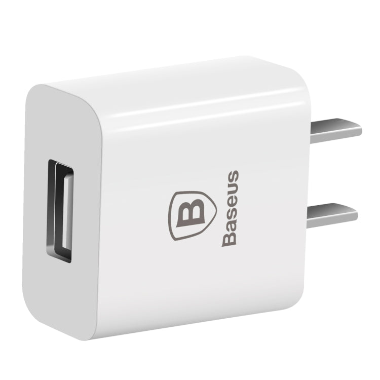 Baseus letour 5V 1A 1 PORT USB Charger Adapter For iPhone Galaxy Huawei Xiaomi LG HTC and other Smart Phones rechargeable devices US Plug (White)