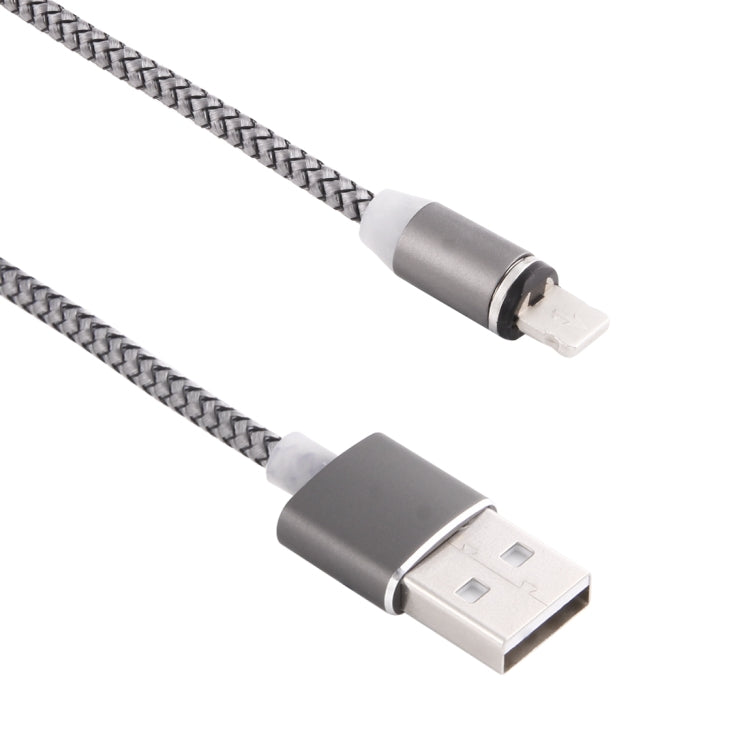 Rotation à 360 degrés Câble de chargement magnétique à 8 broches vers USB 2.0 avec indicateur LED Longueur du câble : 1 m (gris)