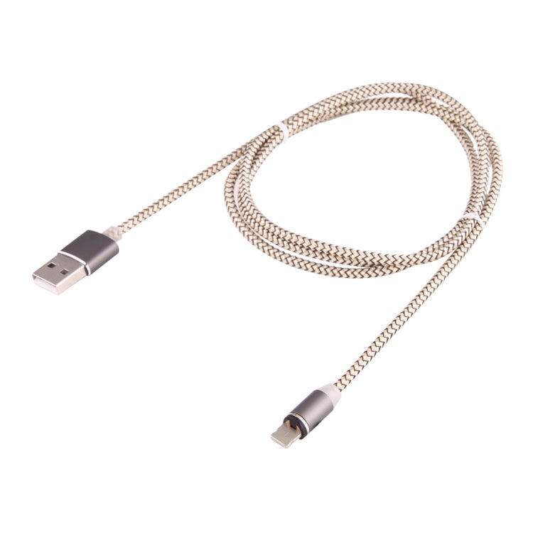 Rotation à 360 degrés Câble de chargement magnétique à 8 broches vers USB 2.0 avec indicateur LED Longueur du câble : 1 m (doré)
