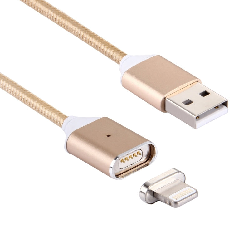 1M Weave Style 2.4A 8 Pin auf USB Sync Sync Kabel Smart Metal Magnetismus Kabel (Gold)