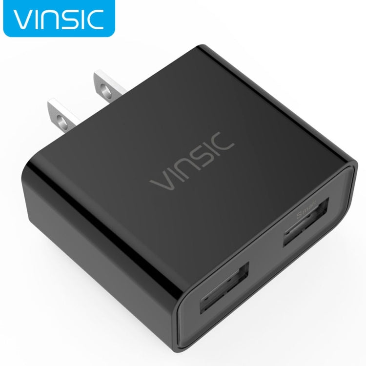 Vinsic VSCW202B 12W 5V 2.4A Salida Adaptador de Cargador de Viaje USB de Doble Puerto Cargador USB Para iPhone 6 / 5S / 5 / 4S iPad iPod Galaxy Teléfonos Móviles tabletas