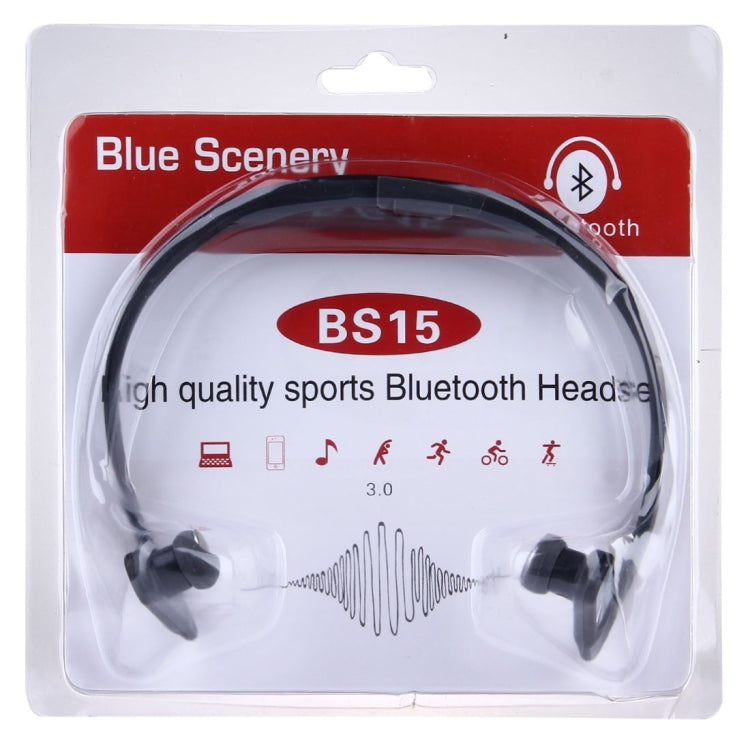 BS15 Life impermeable a prueba de sudor Stereo Inalámbrico Deportivo Bluetooth Auricular Auricular interno Auricular Para Teléfonos Inteligentes y iPad y Portátiles y Portátiles y MP3 u otros dispositivos de Audio Bluetooth (Negro)