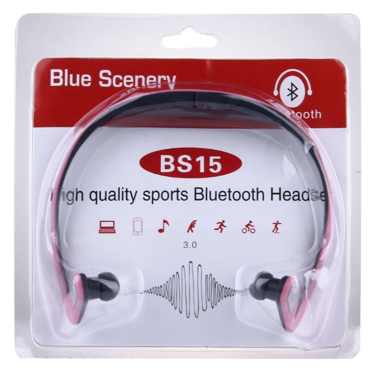 BS15 Life impermeable a prueba de sudor Stereo Inalámbrico Deportivo Bluetooth Auricular Auricular interno Auricular Para Teléfonos Inteligentes y iPad y Portátiles y Portátiles y MP3 u otros dispositivos de Audio Bluetooth (Rosa)