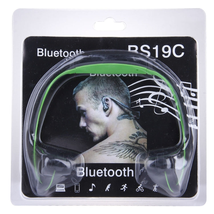 BS19C Life impermeable Stereo Inalámbrico Deportivo Bluetooth Auriculares internos con ranura para Tarjeta Micro SD y manos libres Para Teléfonos Inteligentes y iPad u otros dispositivos de Audio Bluetooth (verde)