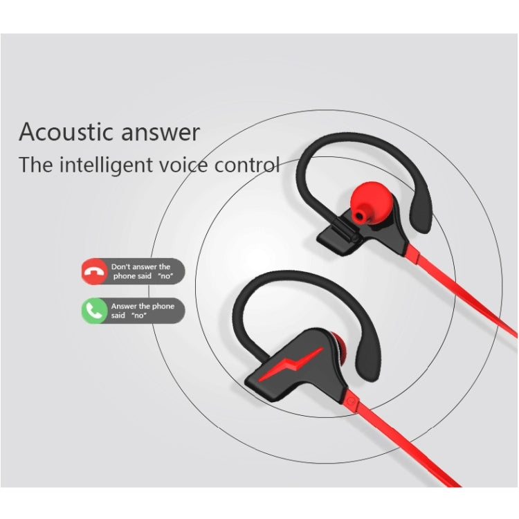 S30 Ear Hook Bluetooth Headset with Volume Control + MIC Support Hand Free Call (Red)