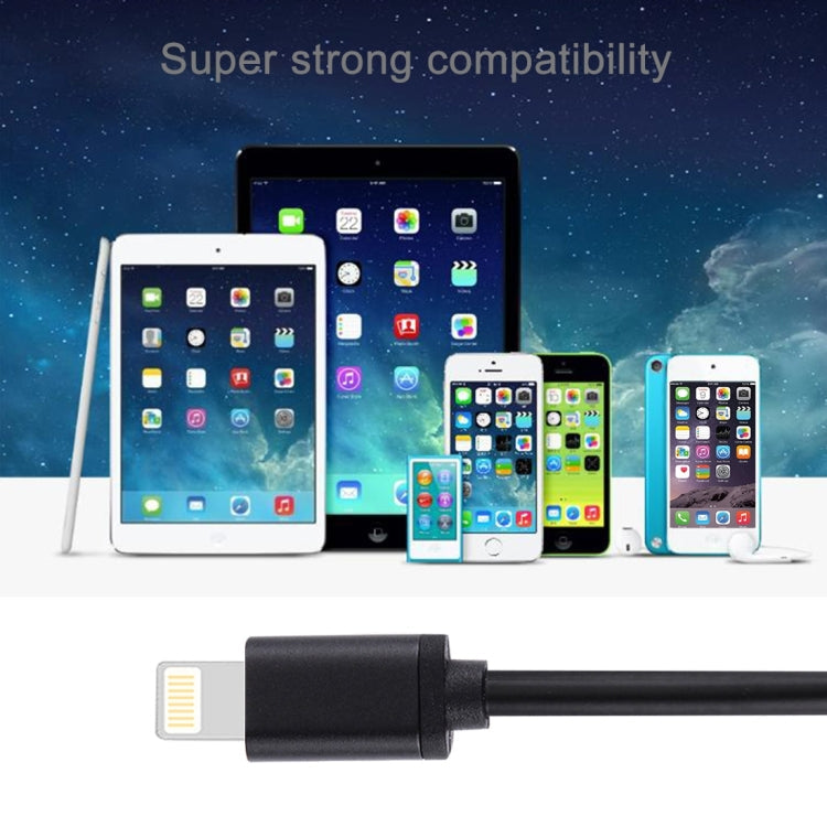 1M 3A 8 Pin to USB Data Sync Charging Cable for iPhone iPad Diameter: 4cm (Black)