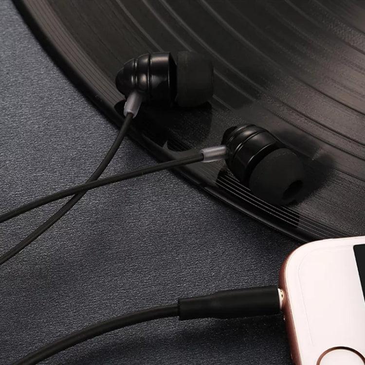 Joyroom El112 Écouteurs intra-auriculaires en plastique de 3,5 mm en forme de conque avec microphone (noir)