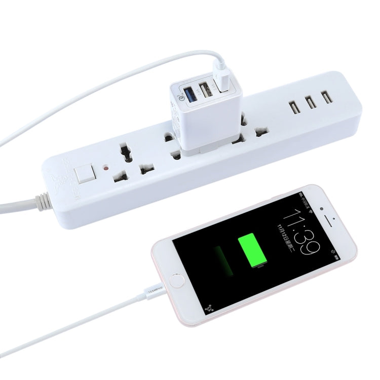 3 USB Ports (3A + 2.4A + 2.4A) Quick Charger QC 3.0 Travel Charger US Plug For iPhone iPad Samsung HTC Sony Nokia LG and other Smartphones