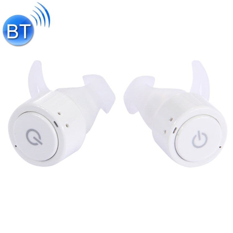 Twins-S08 Écouteurs intra-auriculaires stéréo Bluetooth sans fil avec micro avec boîtier d'alimentation de charge mobile pour iPhone/iPad/iPod/PC et autres appareils Bluetooth (Blanc)