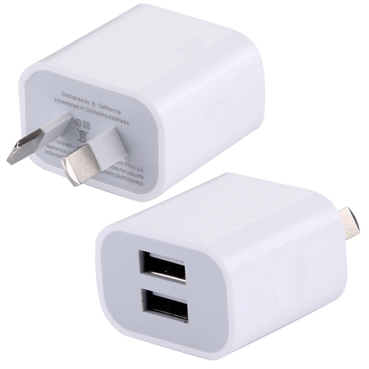 5V 2A High Compatibility 2 USB Ports Charger Au Plug (White)