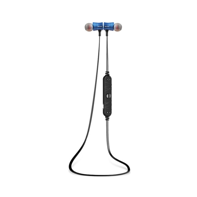Awei A921BL SPORT Écouteur magnétique Bluetooth sans fil avec contrôle filaire + MIC (Bleu)