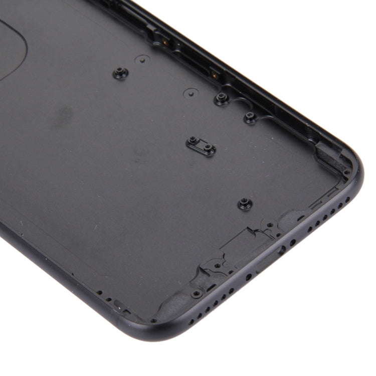 5 en 1 pour iPhone 7 (couvercle de la batterie + plateau de carte + touche de contrôle du volume + bouton d'alimentation + touche de vibreur de l'interrupteur muet) couvercle du boîtier complet (noir)