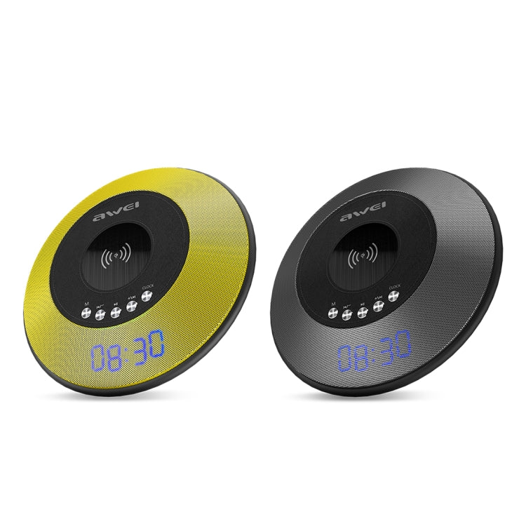 Awei Y290 5W Cargador Inalámbrico Rápido con altavoz Bluetooth (amarillo)