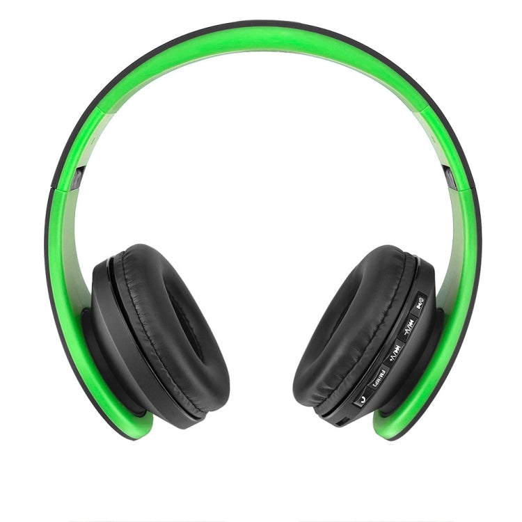 BTH-811 Auriculares Bluetooth Inalámbricos Stereo plegables con reproductor MP3 Radio FM para Xiaomi iPhone iPad iPod Samsung HTC Sony Huawei y otros dispositivos de Audio (verde)