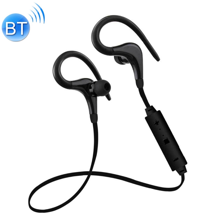 Écouteurs de sport intra-auriculaires sans fil Bluetooth BT-1 avec microphones pour smartphone Transmission sans fil Bluetooth intégrée Distance de transmission : moins de 10 m (noir)