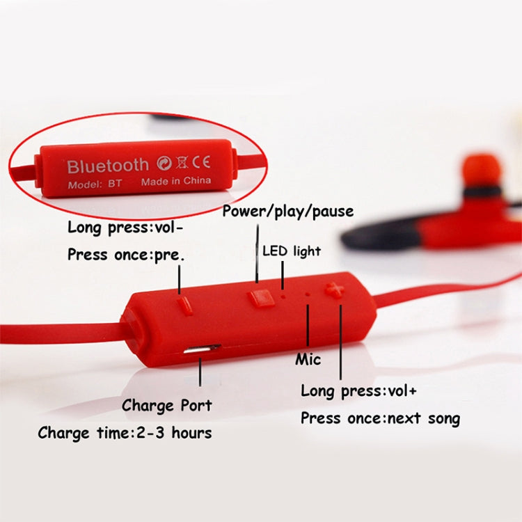 BT-1 Auriculares Deportivos internos Inalámbricos con Bluetooth y Micrófonos para Teléfono Inteligente transmisión Inalámbrica Bluetooth incorporada distancia de transmisión: dentro de 10 m (Negro)
