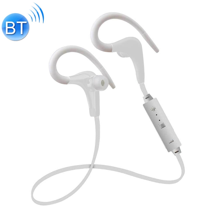 Écouteurs de sport intra-auriculaires sans fil Bluetooth BT-1 avec microphones pour smartphone Transmission sans fil Bluetooth intégrée Distance de transmission : moins de 10 m (blanc)