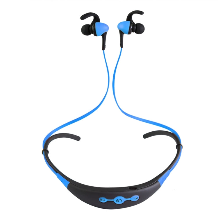 BT-54 Wireless Bluetooth Neckband Headphones with In-Ear Wired Control with Mic and Ear Hook for iPad iPhone Galaxy Huawei Xiaomi LG HTC and other Smart Phones (Blue)