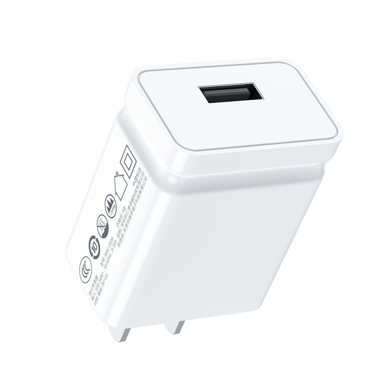 Rock T6 1A Adaptador de Corriente para Cargador de Viaje con Puerto USB único Enchufe CN (Blanco)