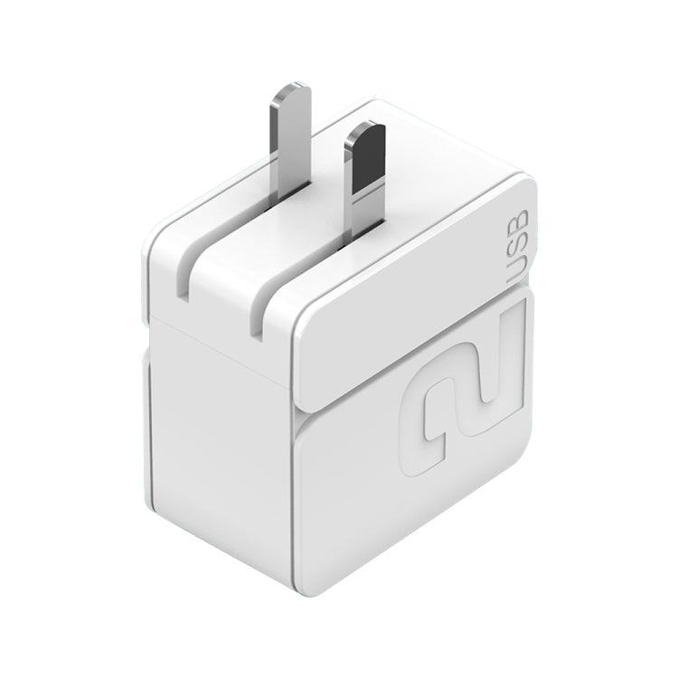 Rock Sugar Mini Portable Dual USB Port Fast Charger Wall Charger PD Travel Adapter CN Plug (White)