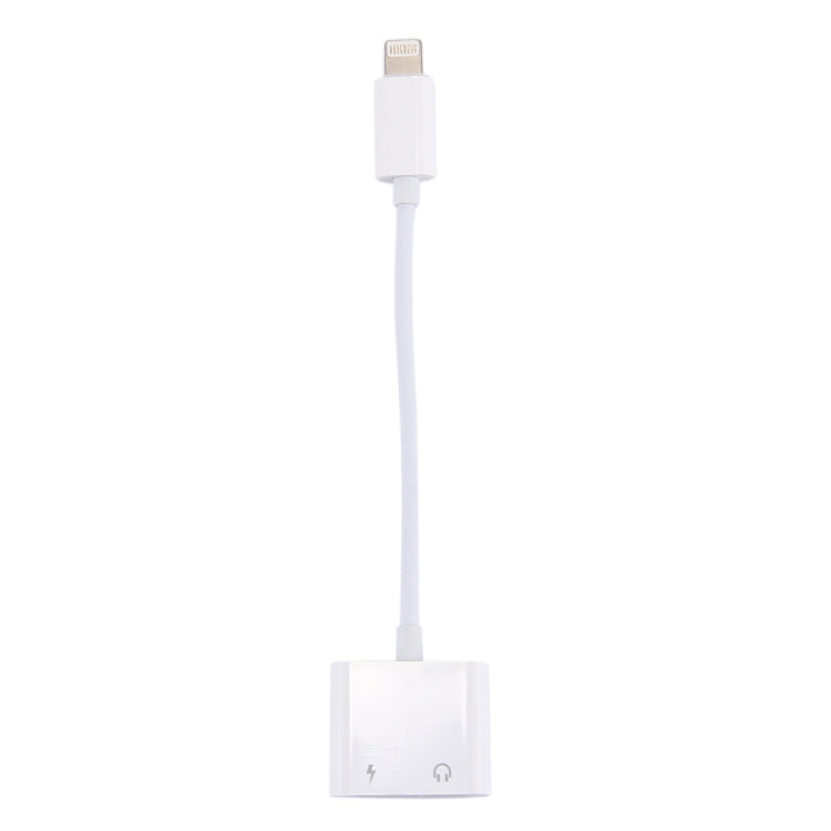2 in 1 8-Pin-Stecker auf 8-Pin-Aufladung + 8-Pin-Audiobuchse, Kopfhöreradapter mit Anruffunktion, unterstützt iOS 10.3.1 oder höher (Weiß)
