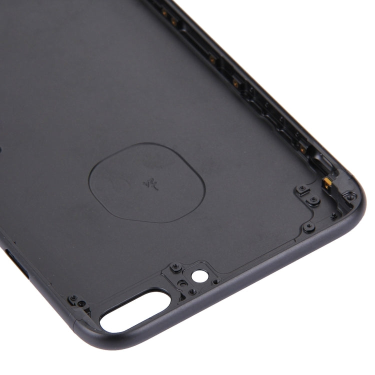 5 en 1 pour iPhone 7 Plus (couvercle de la batterie + plateau de carte + touche de contrôle du volume + bouton d'alimentation + touche de vibreur de l'interrupteur muet) couvercle du boîtier complet (noir)